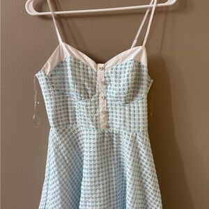 Unique Vintage Blue and White Mini Dress